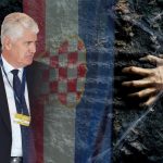 Dragan Čović lider BiH Hrvata, zastava Herceg-Bosne i ruka u grču.