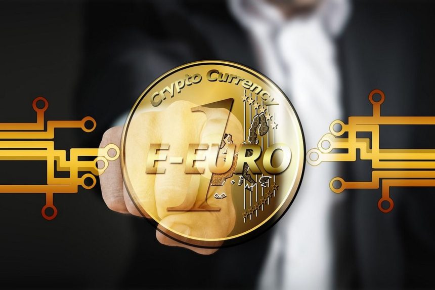 Digitalni euro, simbolična slika koja aludira na digitalizaciju europske valute.