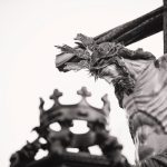 Isus na križu.Crno-bijela fotogorafija.