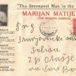 Arhivski materijal, personalizirana omotnica hrvača Marijana Matijevića s početka 20. stoljeća.