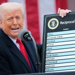 Američki predsjednik Donald Trump pokazuje pano sa uvedenim carinama