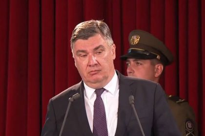 Predsjednik RH Zoran Milanović govori na svečanoj akademiji Dana oružanih snaga RH.