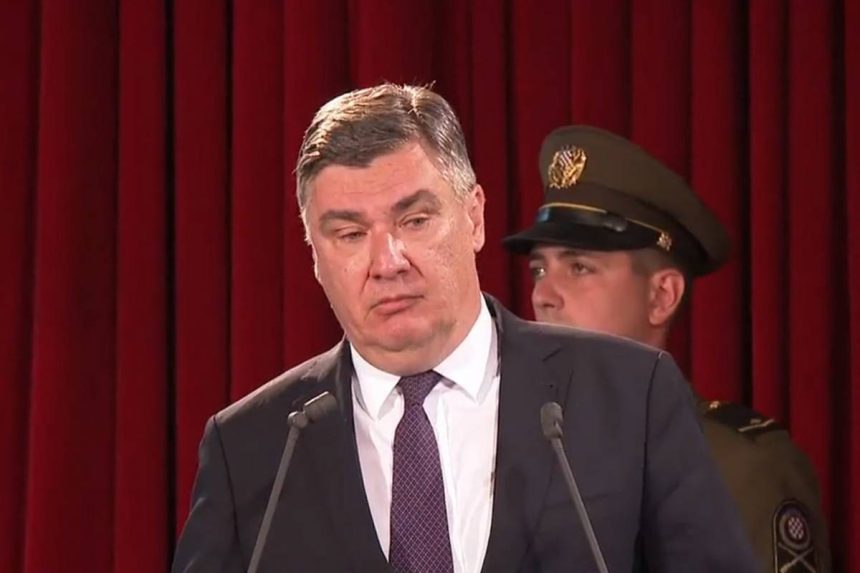 Predsjednik RH Zoran Milanović govori na svečanoj akademiji Dana oružanih snaga RH.