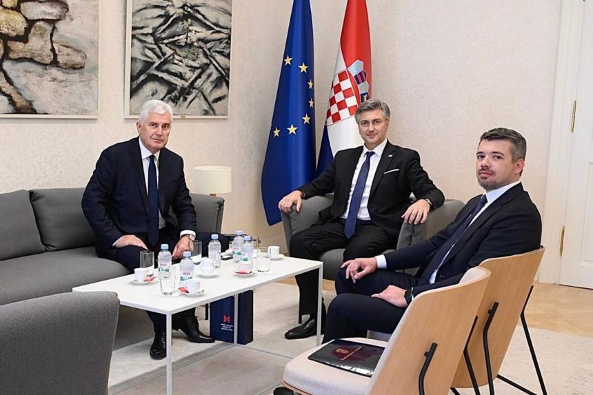 Predsjednici HDZ BiH i HDZ-a iz RH na sastanku.