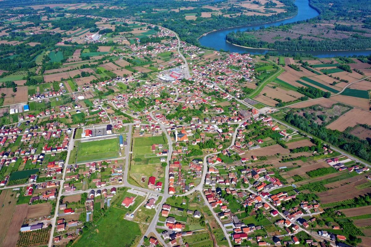 Pogled na Domaljevac iz ptičje perspektive