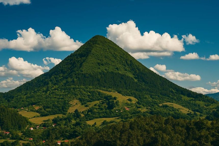 Panorama brda Visočica kod Visokog u BiH. Ilustracija