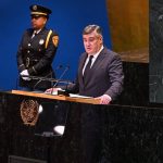 Predsjednik Republike Hrvatske za govornicom na skupštini UN-a.