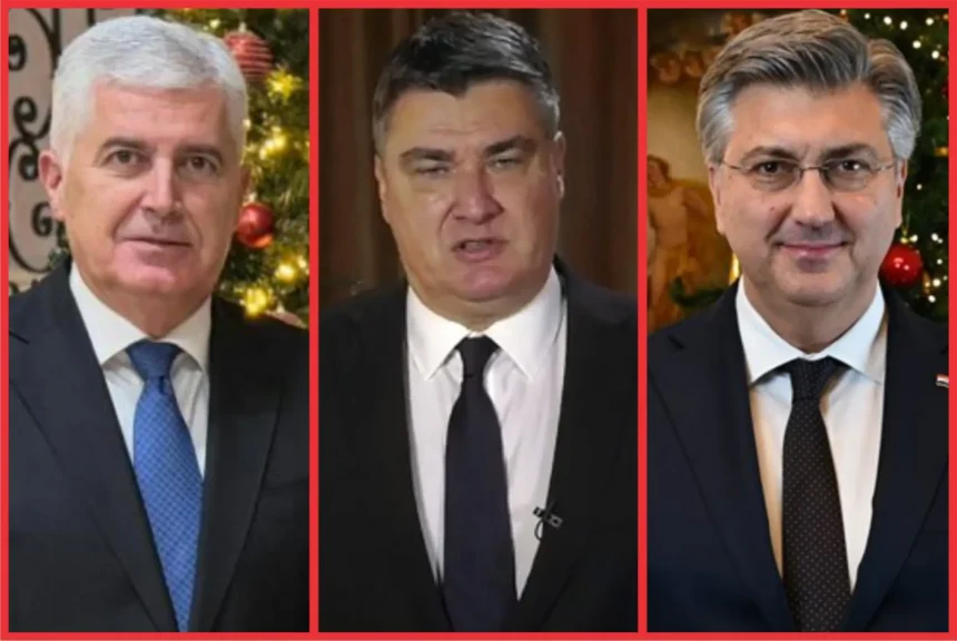 Dragan Čović, Zoran Milanović i Andrej Plenković. Portreti u zajedničkom okviru.