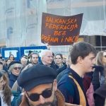 Transparent na prosvjedima u Hrvatskoj koji poziva na stvaranje balkanske federacije.