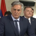 Saša Karan predsjednik Republike Srpske za govornicom.