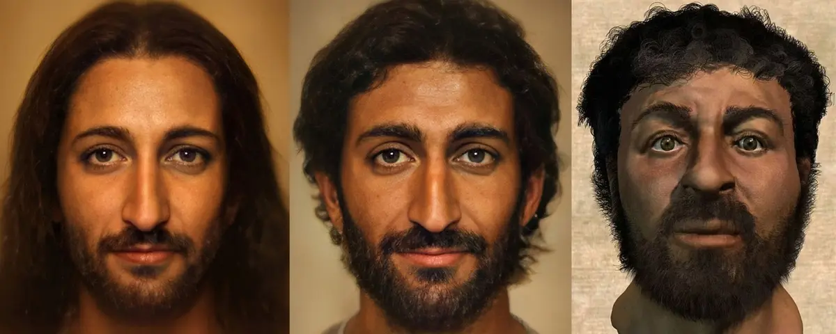 Tri verzije lica Isusa Krista prema forenzičkim pretpostavkama.