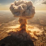 AI ilustracija eksplozija nuklearne bombe