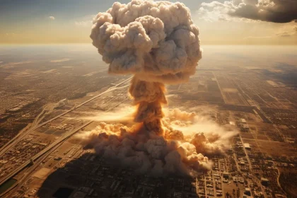 AI ilustracija eksplozija nuklearne bombe