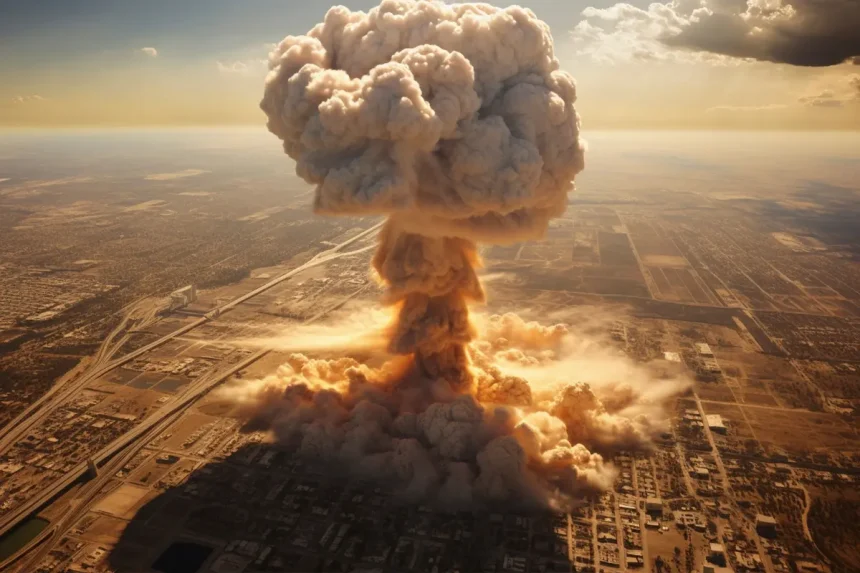 AI ilustracija eksplozija nuklearne bombe