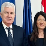 Dragan Čović i Darijana Filipović nasmiješeni poziraju fotoreporteru
