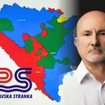 Kolažna slika s prikazom mape trećeg entiteta i predsjednikom Posavske stranke.