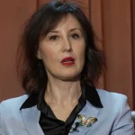 Dalija Orešković u TV studiju za vrijeme intervjua.