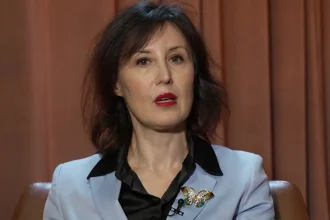 Dalija Orešković u TV studiju za vrijeme intervjua.