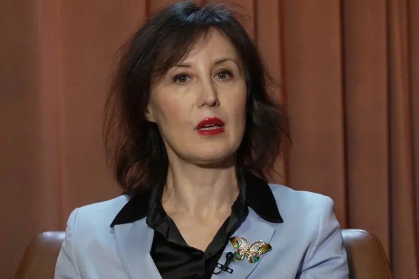 Dalija Orešković u TV studiju za vrijeme intervjua.