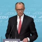 Friedrich Merz za govornicom u CDU