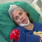Anja Ljubojević u bolničkom krevetu nakon prometne nezgode.