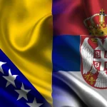 Fragmenti spojenih zastava BiH i Srbije