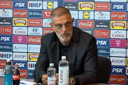 Slaven Bilić na konferenciji za tisak nakon izbora na mjesto izbornika hrvatske reprezentacije.