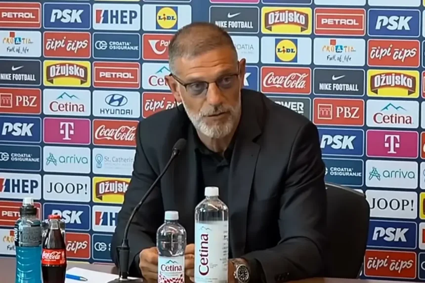 Slaven Bilić na konferenciji za tisak nakon izbora na mjesto izbornika hrvatske reprezentacije.