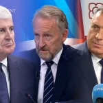 Dragan Čović, Bakir Izetbegović i Milorad Dodik u kolažnoj fotografiji spojeni jedan pored drugog.