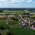 Panorama krajolika u Bosanskoj Posavini, selo Vidovice.