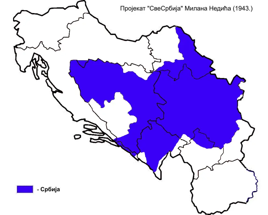 Karta Nedićeve Srbije iz 1943. godine