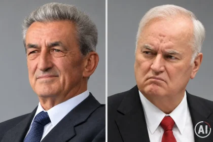 Portreti generala Petra Stipetića i Ratka Mladića.